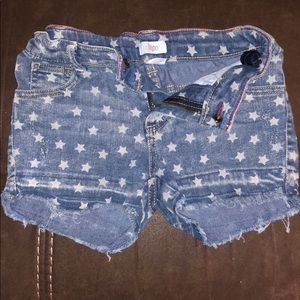 Blue jean shorts with star design